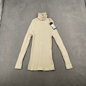 LCR Black Edition Ribbed Turtleneck Sweater Light Beige 1670C Mens Medium NWT